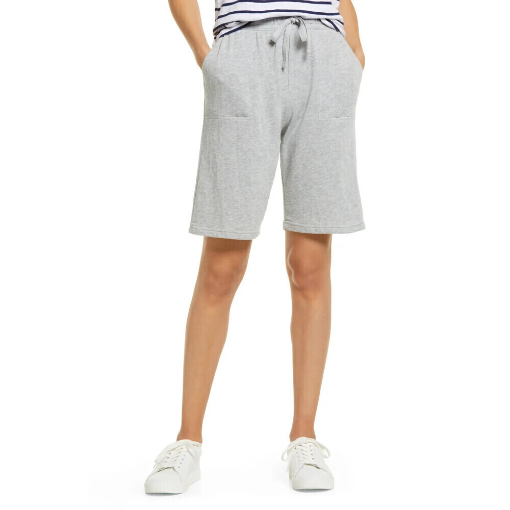 Caslon Tie Waist City Shorts In Grey Heather Size S